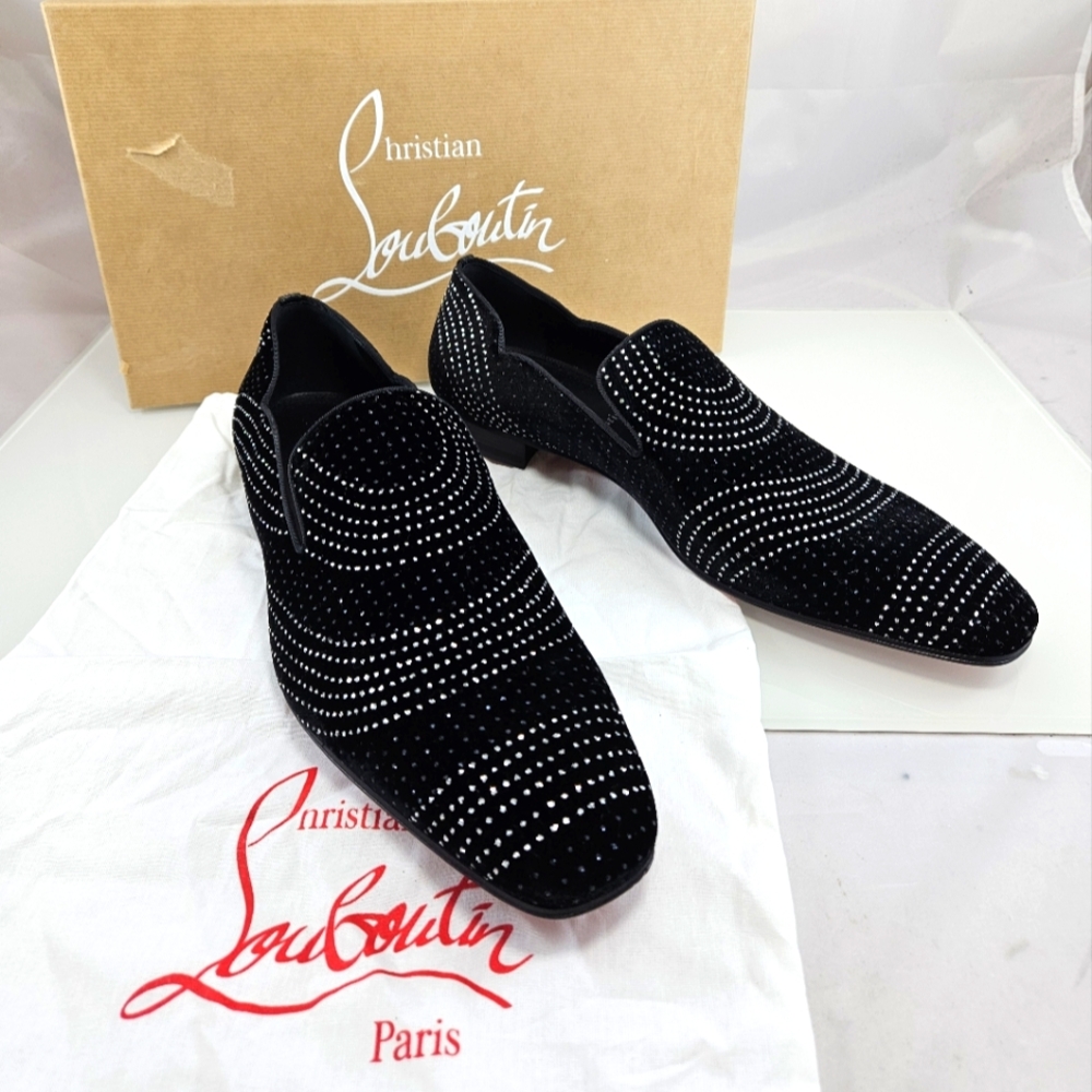 NEW! Christian Louboutin Dandy Chick Velvet Black Loafers Size 12.5/45.5